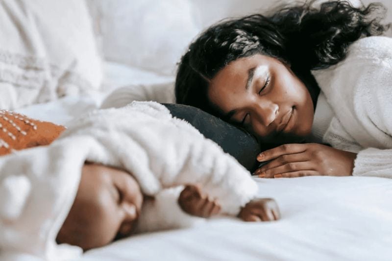 Toronto mom sleeping postpartum